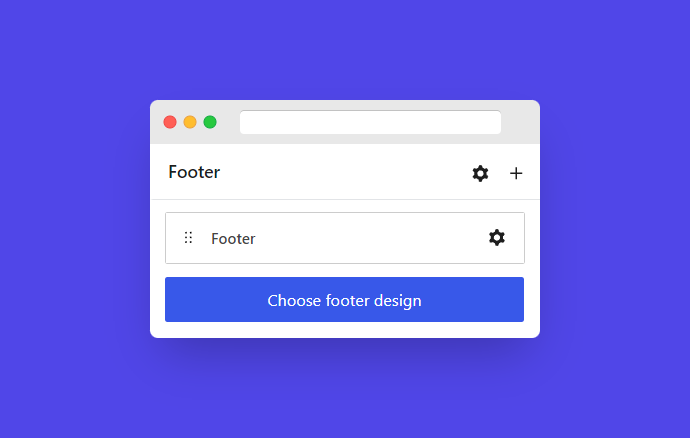 Footer settings in Kubio Editor