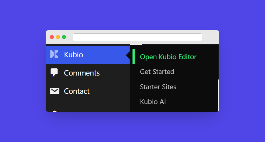 Open Kubio Editor in WordPress